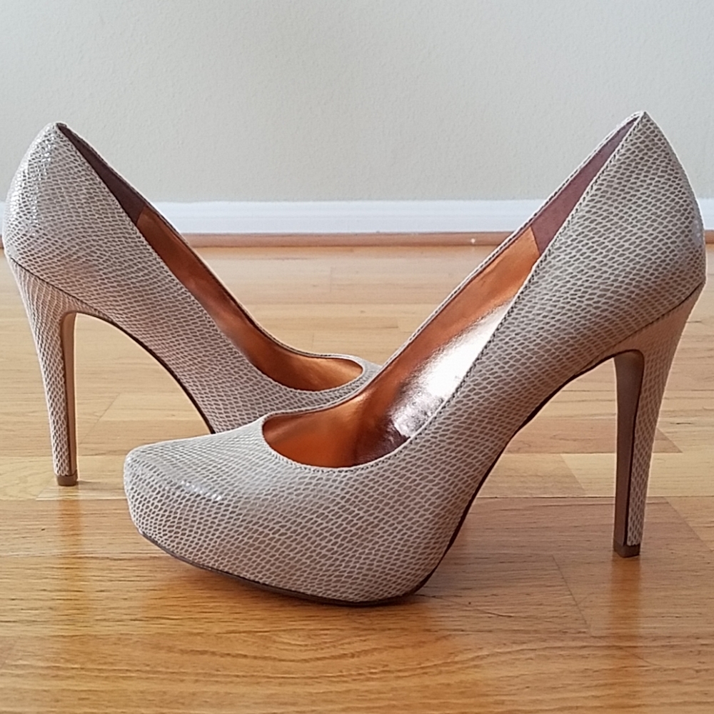 BCBGeneration New Parade Snake Skin Platform Pumps